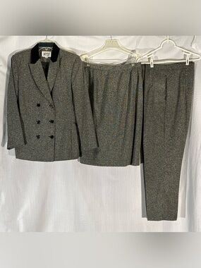 Morgan Miller Women’s Three-Piece Gray Pantsuit with Skirt